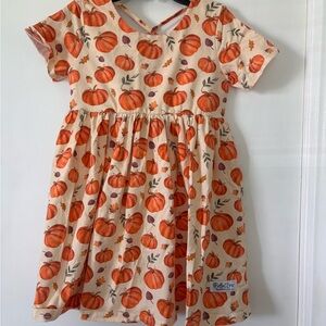 Bella & Mi Pumpkin Print Kids Size 8 Dress